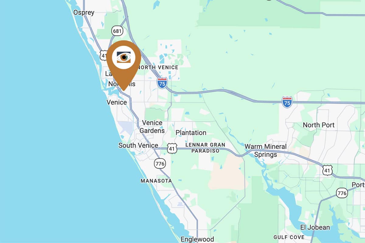 Map showing the location of Venice Retina in Venice, Florida